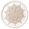 Boho Farmhouse Wood Framed Wall Medallion - White, Brown (17")